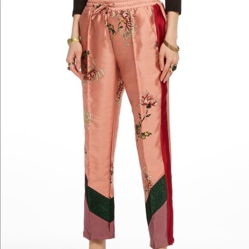 NWT Scotch and Soda floral pink striped pants